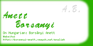 anett borsanyi business card
